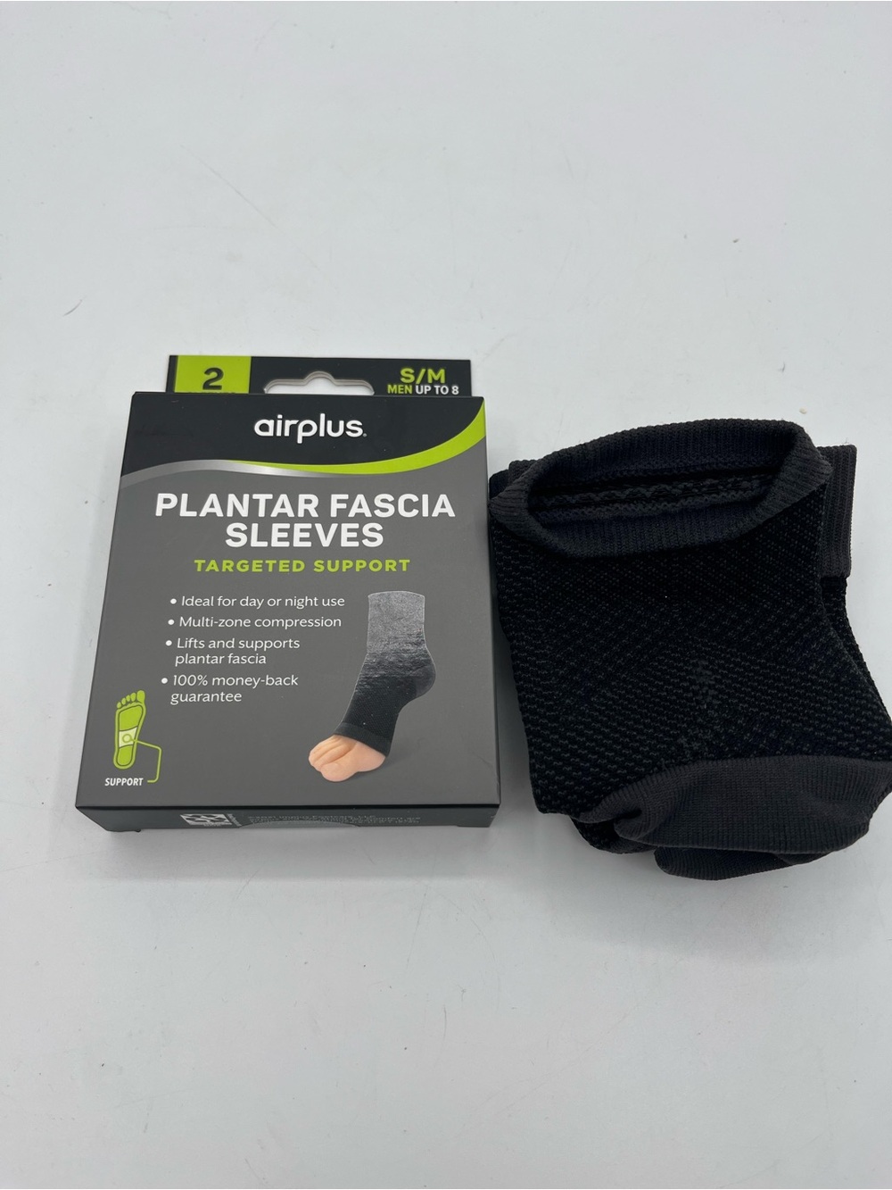 airplus Black Plantar Fascia Sleeve - Targeted Arch & Heel Support